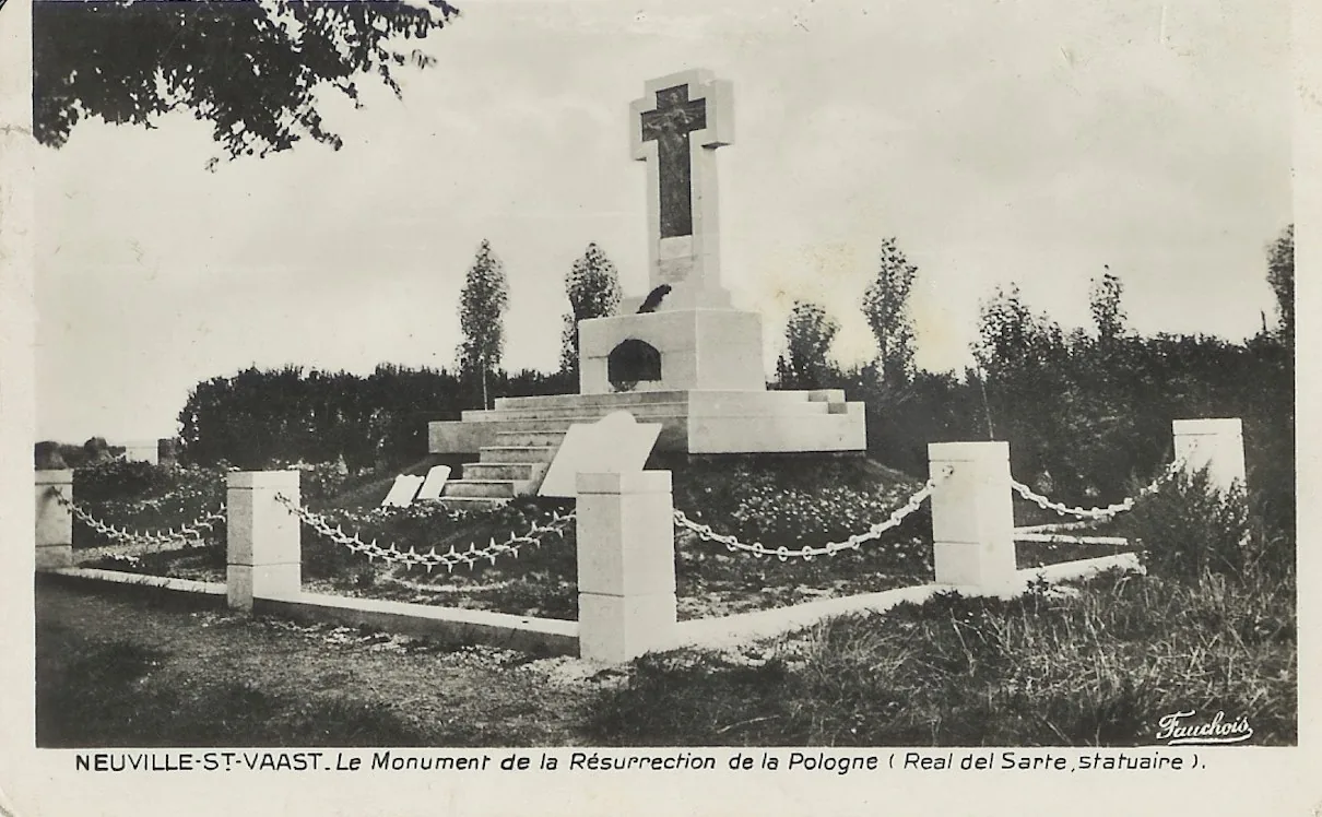 Carte postale ancienne : le monument aux volontaires polonais de Real del Sarte